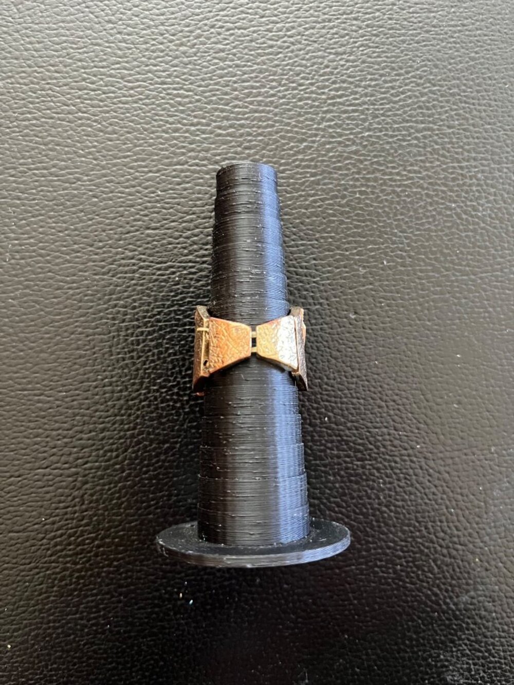 Vintage Gold-Tone Skeleton Hand Ring With Adjustable Band And Textured Design - Picture 4 of 4